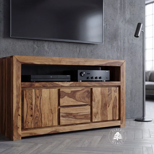 Wysoka komoda drewniana pod TV