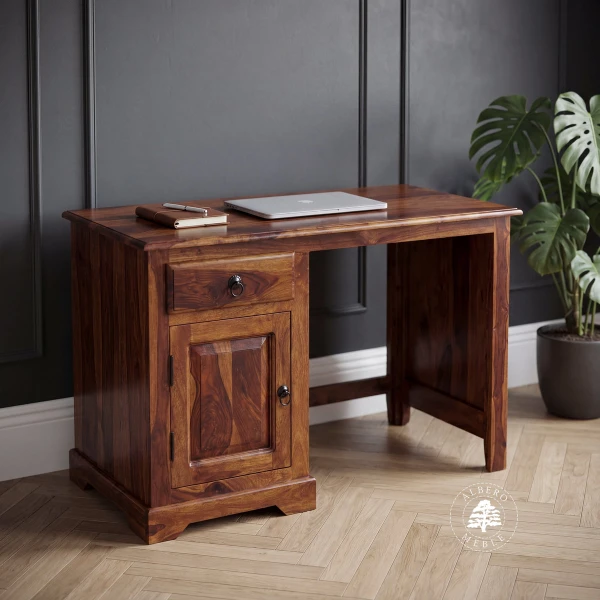 Kolonialne biurko z litego drewna palisander