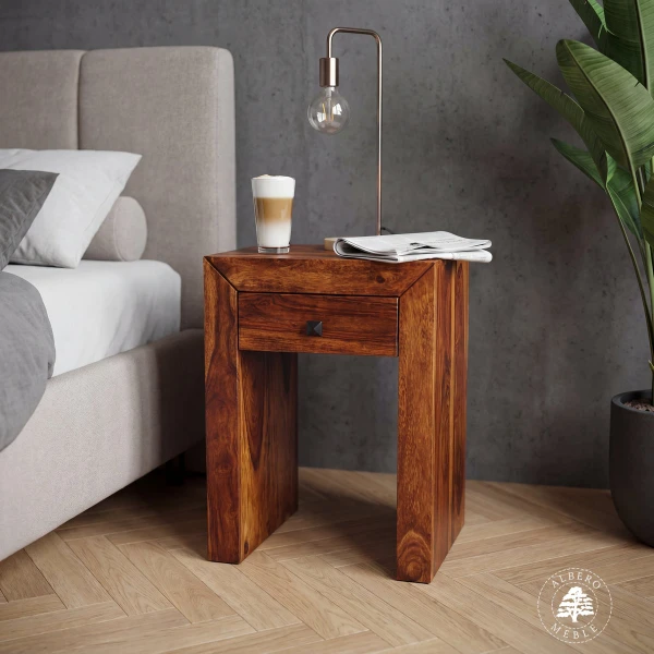 Mały stolik nocny z szufladą Modern Cube